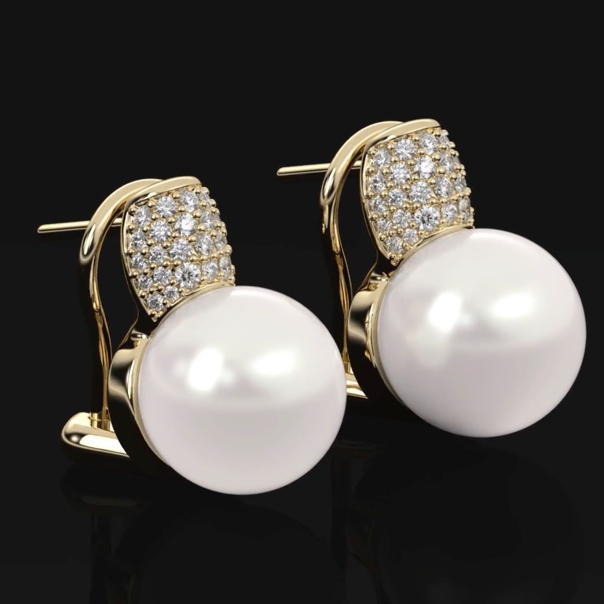 12mm Bina South Sea Cultured Pearl Earrings
