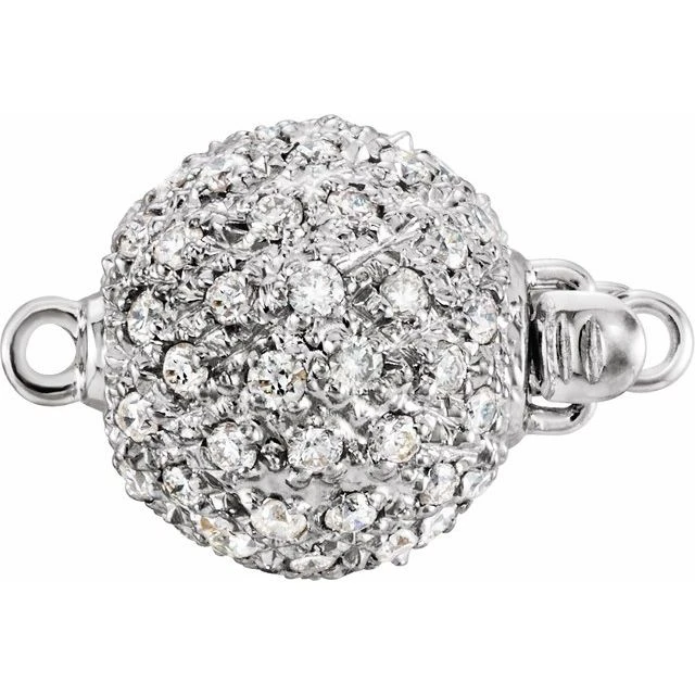 Diamond Pave Bead Clasp, ¾ ct tw