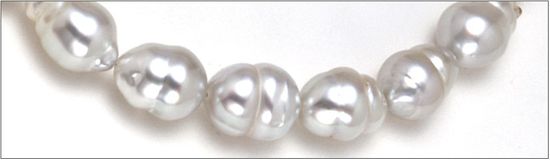10mm x 13mm White South Sea Circle Baroque Strand