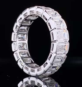 Platinum Emerald Cut Diamond Eternity Band
