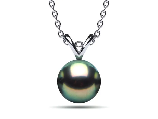 Tahitian Pearl 8mm Pendant Peacock
