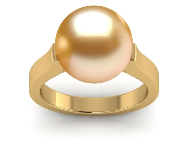 Golden South Sea Pearl Contour Ring