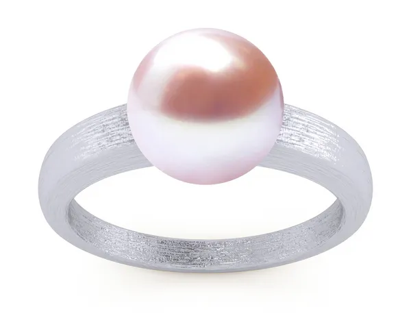 Freshwater Pearl Steel Ring Brush Finish
