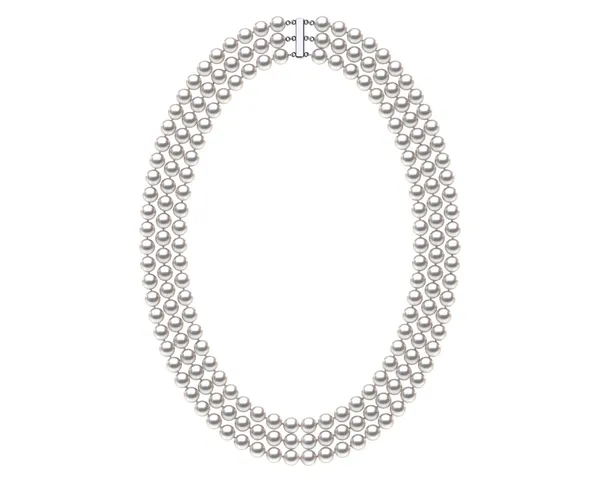 6.5 x 7mm Akoya Pearl Necklace Triple Strand