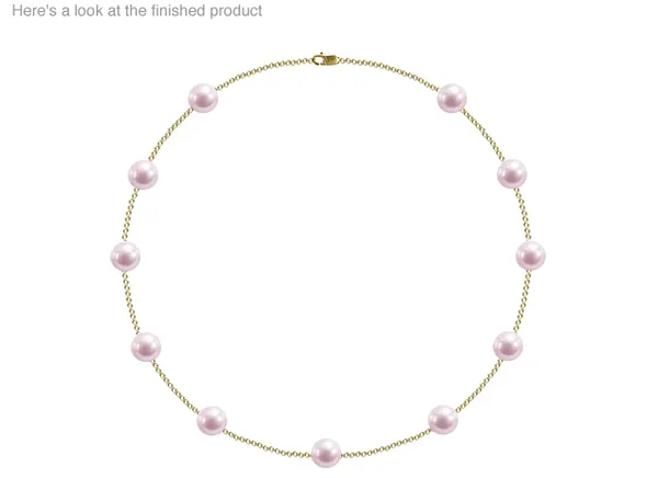 9 x 9.5mm A Quality Japanese Akoya Cultured Pearl Tin Cup Necklace
