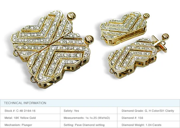 Butterfly 18K Yellow Gold Clasp