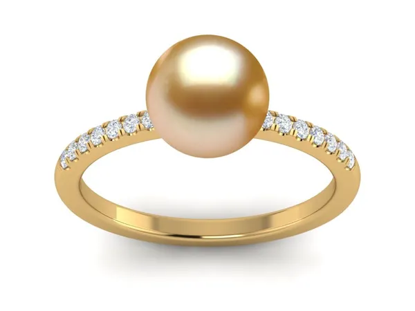 Golden South Sea Micro Pave Ring
