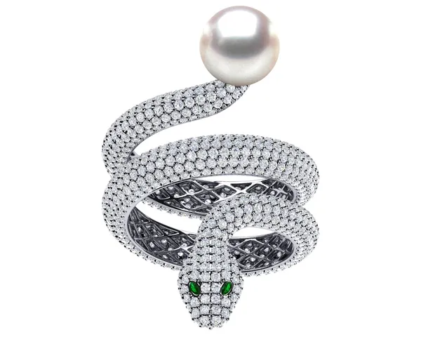 South Sea Pearl Snake Ring