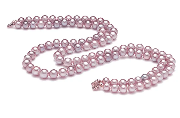 8.5mm x 9.5mm Lavender Freshwater Pearl Necklace Double Strand