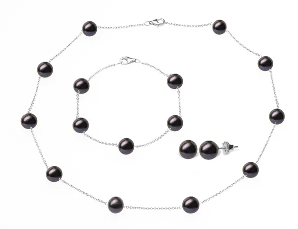 Black Freshwater Tin Cup Pearl set