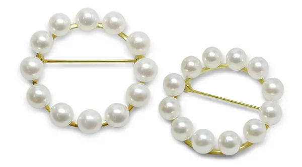 Pearl Circle a Cultured Pearl Brooch