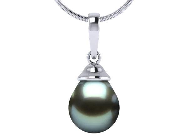 Aura a Black Tahitian Cultured Pearl Pendant