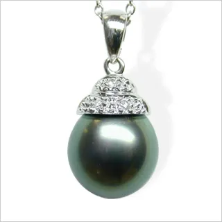 Acorn Tahitian Black Pearl Pendant