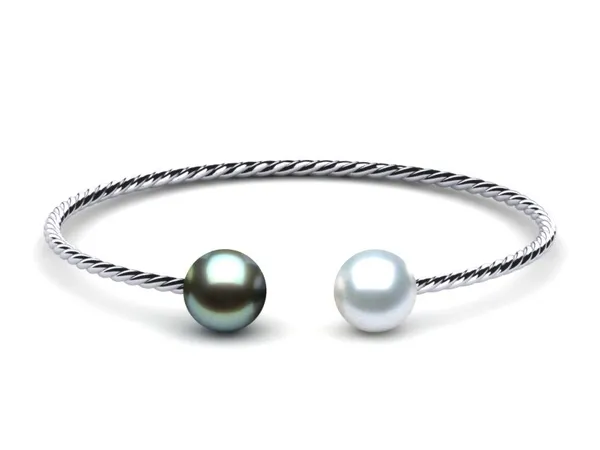 South Sea Pearl Twisted Bangle Bracelet