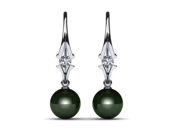 Tahitian Pearl Journey Earring .32 carats t.d.w.