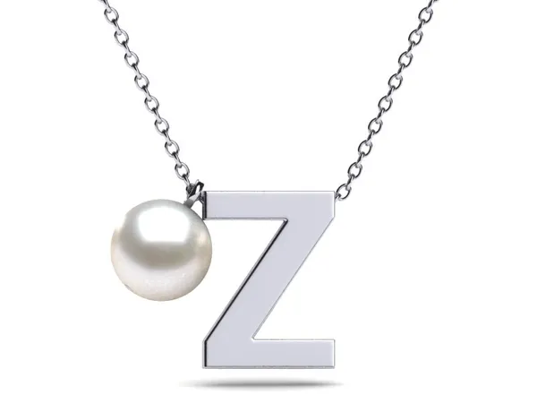 Initial Pearl Necklace Letter z