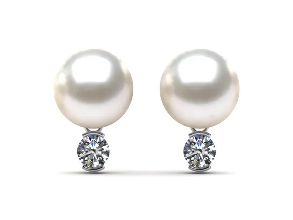 South Sea Pearl & Diamond Dangle Earring .26 carats t.d.w.