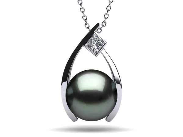 Tahitian Pearl Grand Wish Pendant .20 carats t.d.w.