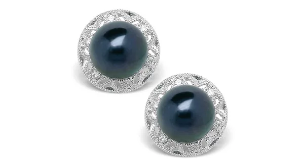 Black Pearl Earring Amira Akoya Cultured