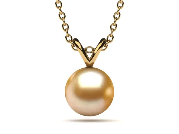 Golden Pearl 8mm V Pendant