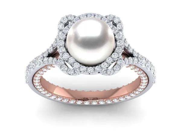 White South Sea Rose Ring