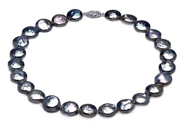 AAA 15 x 16mm Freshwater Coin Pearl Necklace