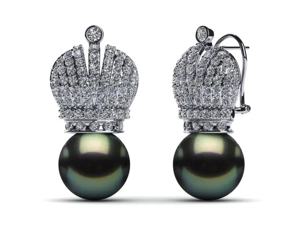 Tahitian Pearl Crown Earring