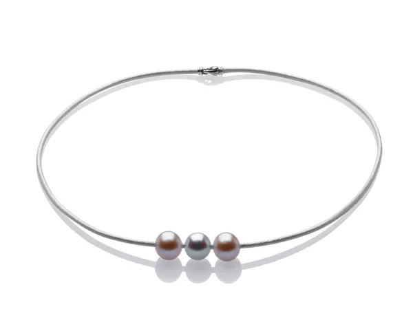 Triple Pearl and Cord Necklace