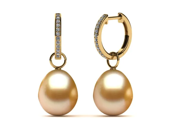 Golden Pearl Drop Kate Earring Textured