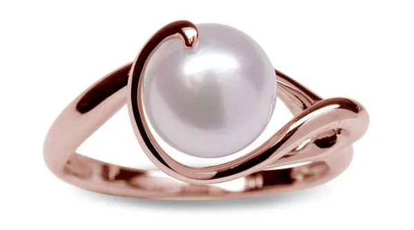 Pink Shirley a Japanese Akoya Cultured Pearl Ring