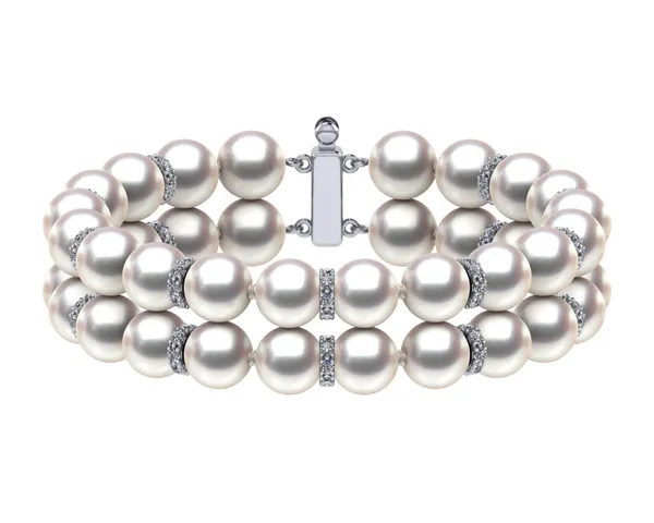 Akoya Pearl Double Strand Rondelle Bracelet