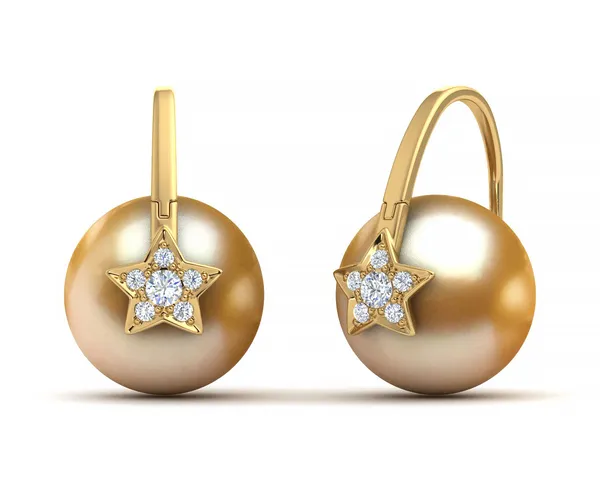 Golden Pearl Arc De Triomphe Shooting Star Earring