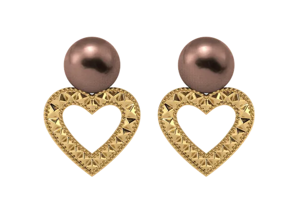 Mocha Heart Dangle Earrings