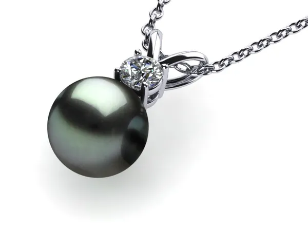 Tahitian Pearl 8mm Pearl & Diamond Pendant