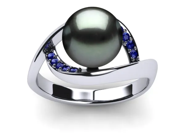 Tahitian Pearl Sapphire Mindy Ring