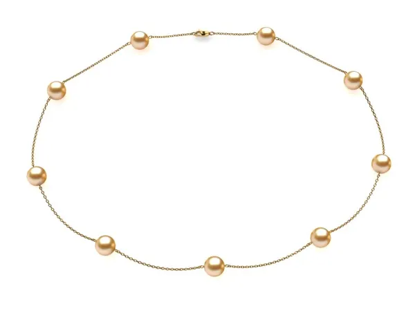 Golden Pearl Tin Cup Necklace