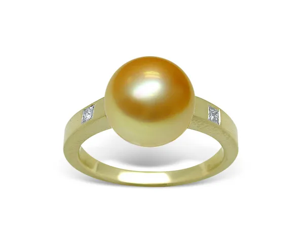 Golden Princess Steel South Sea Pearl Ring