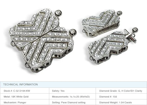 Butterfly 18K White Gold Clasp