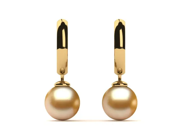 Golden Pearl 2.5mm Hoop Earring