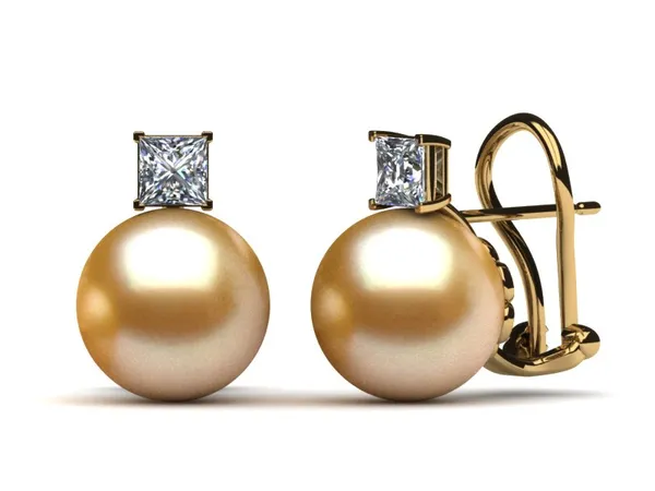 Golden Pearl Princess Clip Back Earring