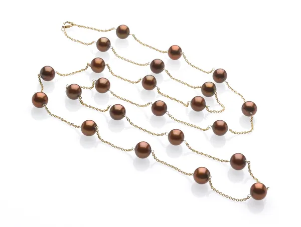 Mocha Pearl Tin Cup Necklace
