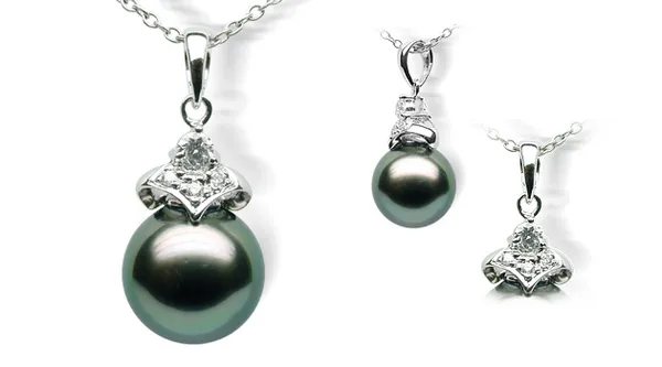 Scarlet a Black Tahitian South Sea Cultured Pearl Pendant