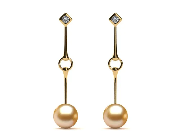 Golden Pearl Petunia South Sea Earring