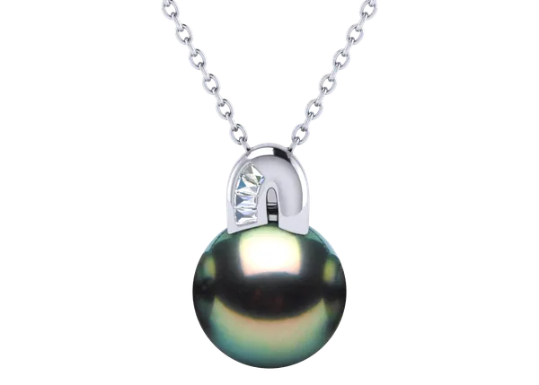Freya a Black Tahitian Cultured Pearl Pendant