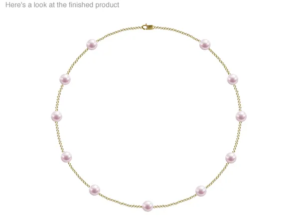 7 x 7.5mm A+ Quality Japanese Akoya Cultured Pearl Tin Cup Necklace