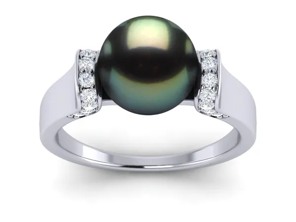 Tahitian Pearl Gemstone Tension Ring