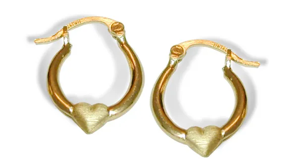 14K Hoop Heart Earring