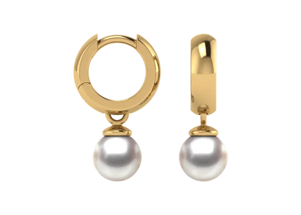 8mm Japanese Akoya Pearl Hoop Earring