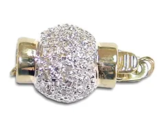 8mm Two tone 14K Yellow Gold and Diamond Ball Clasp .5 carats t.d.w.