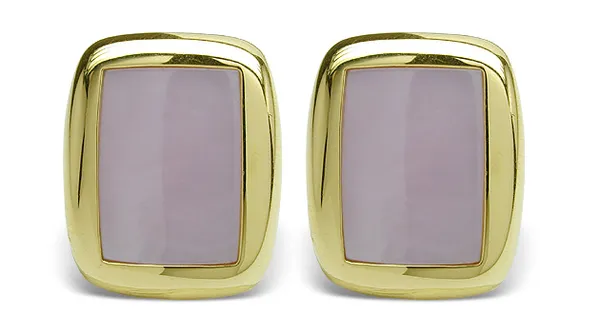 SOLD - Pink Square a Mother of Pearl Earring